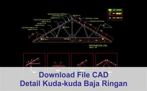 Download Detail Kuda Kuda Baja Ringan File Autocad Via Google Drive Arsimedia
