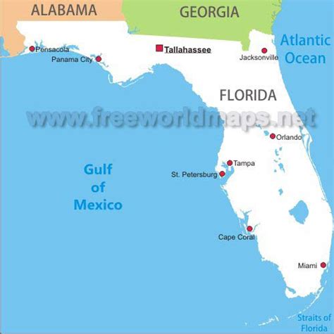Map Of Florida Showing Tallahassee Map Of Western Hemisphere