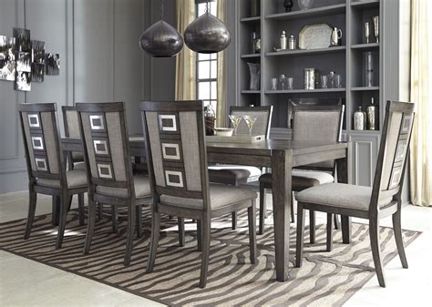 Get directions to homemakers furniture. Chadoni Gray Rectangular Extendable Dining Table from ...