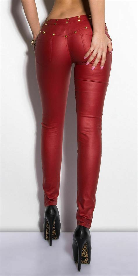 women s skinny slim faux leather pants ladies biker stretch trousers uk 6 14 ebay