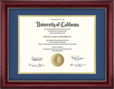 Diploma Frame Uv Protected And Real Premium Wood Certificate Frame