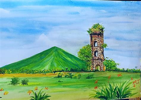 Mayon Volcano Sketch Drawing Go Images Camp