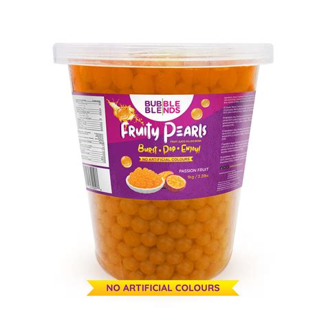 1kg Passion Fruit Popping Boba Fruit Juice Filled Pearls Bubble Blends