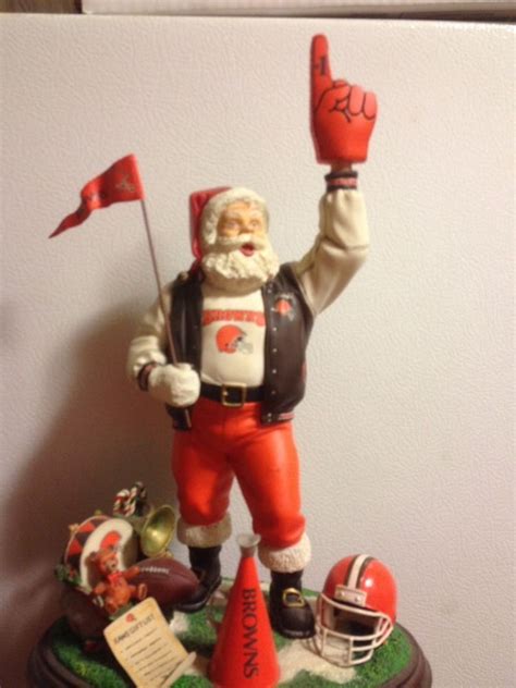 Danbury Mint Nfl Cleveland Browns Santa Figurine Nfl Cleveland Browns