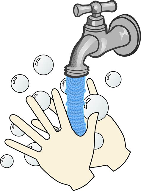 Washing Your Hands With Soap And Water Vector Clipart Image Free