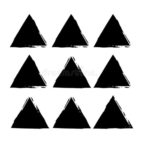 Triangles Brush In Line Art Style Geometric Shape Vector Illustration