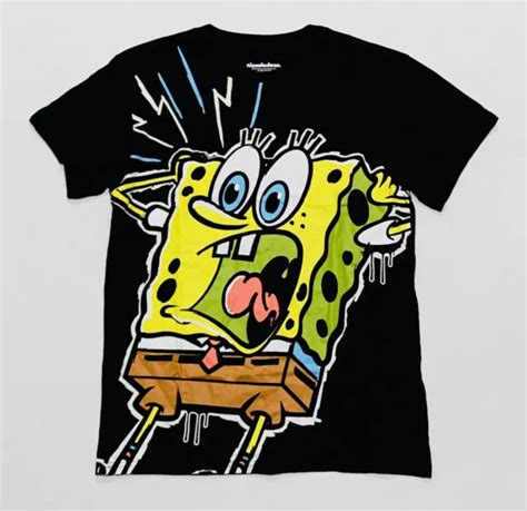 Nickelodeon Spongebob Squarepants Scared Face Shirt New Adult Mens
