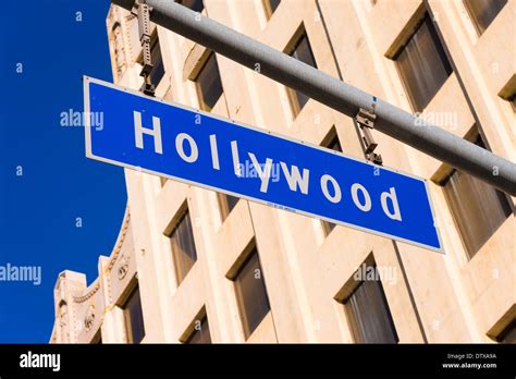 The Blue Hollywood Blvd Street Sign Stock Photo Alamy