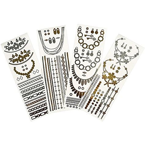 Gold And Silver Metallic Tattoos Assorted Designs Check Out This