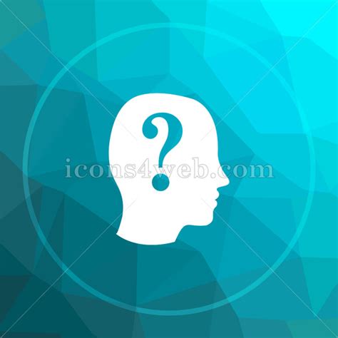 Human Head With Question Mark Low Poly Button