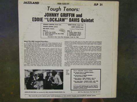 Johnny Griffin And Eddie Lockjaw Davis Quintet Tough Tenors Jazzland Ebay
