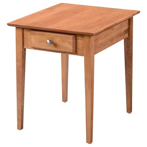 Archbold Furniture Alder Shaker Tables 1 Drawer Large End Table