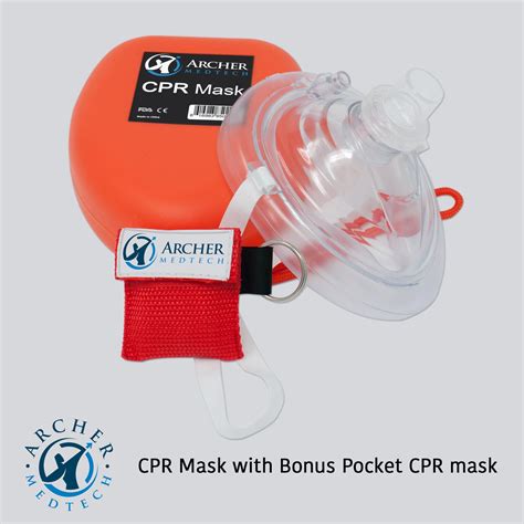 Archer Medtech Cpr Mask With One Way Breath Valve First Aid Face Shi