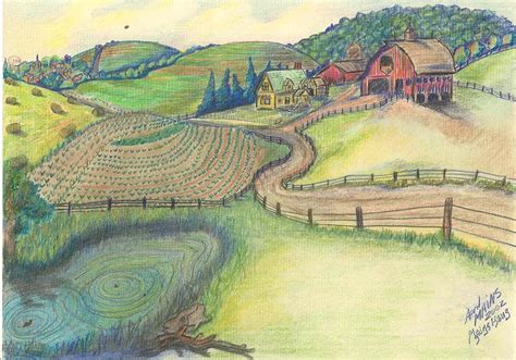 Countryside Homestead Drawing By April Mains Fine Art America