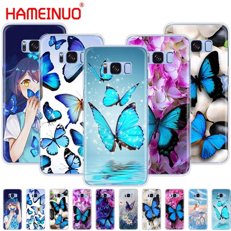 Hameinuo Beautiful Flower Butterfly In Blue Cell Phone
