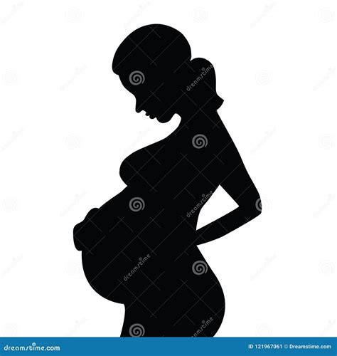 silueta de una mujer embarazada stock de ilustración ilustración de vientre maternidad 121967061