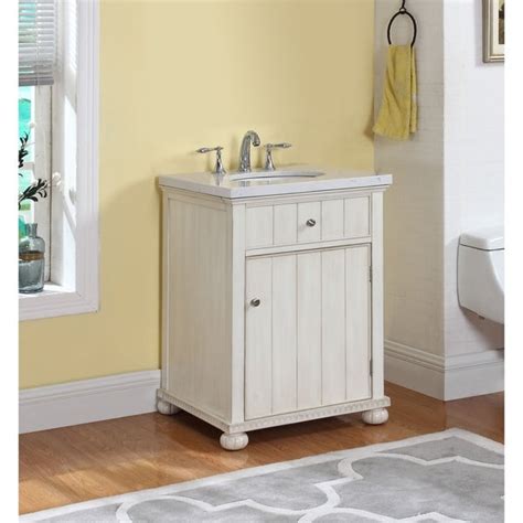 Add style and functionality to your bathroom with a bathroom vanity. Shop Hampton Bath Vanity in Distressed White with Grey and White Marble Top - Free Shipping ...