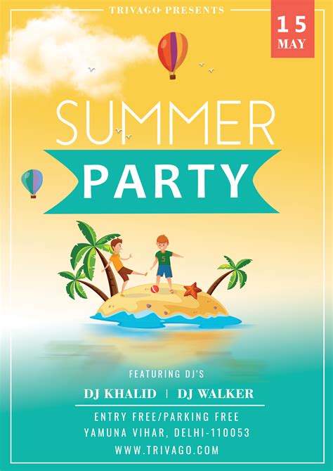 End of the year flyer & happy new year. Summer Party Flyer Template + Social Media Post ...