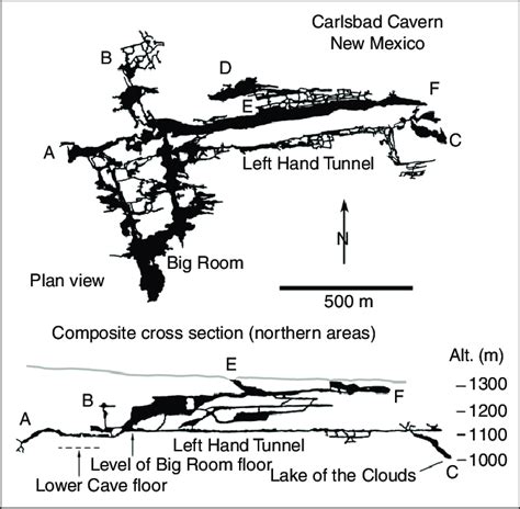 Map And Profile Of Carlsbad Cavern Carlsbad Caverns National Park New