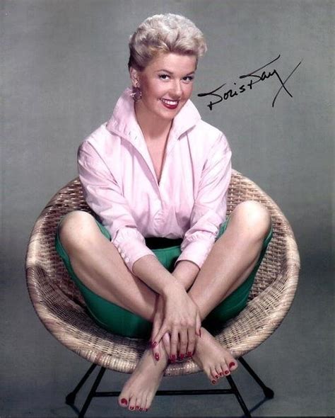 Doris Day Sitting In Chair Crisscross Signed Photo Print X