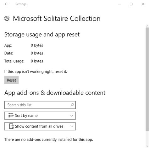 Restablecer La Colección De Solitarios De Microsoft En Windows 10