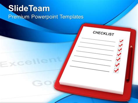 Red Clipboard With Blank Checklist Powerpoint Templates