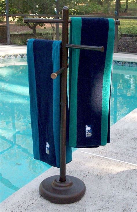 No Rust Bronze Look Outdoor Towel Rack Pool Hottub Swimming Holder