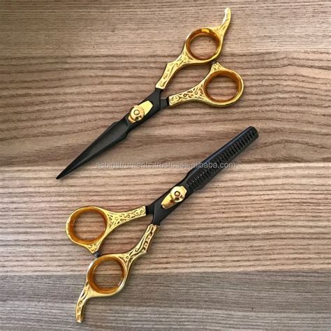 6 Inch Professional Barber Hair Scissors Black And Gold Buy