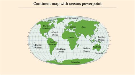 Continent Map With Oceans Powerpoint Powerpoint Map Continents