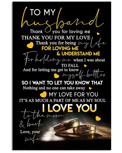To My Husband Vertical Poster Quotes For Him Wishes For Husband