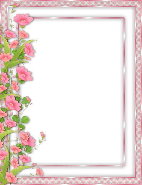 Pink Transparent Png Frame With Flowers Gallery Yopriceville High Quality Images And