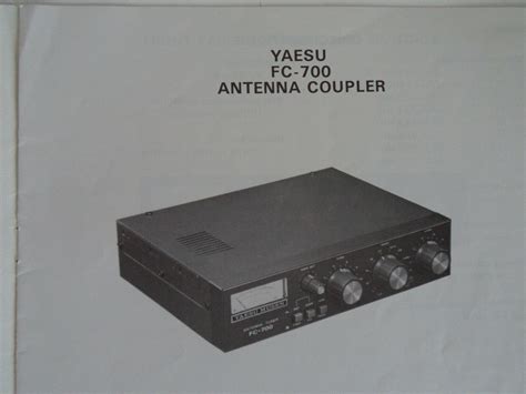Yaesu Fc 700 Genuine Instruction Manual Onlyradiotrader