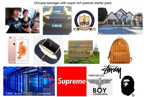 Chinese Teenager With Super Rich Parents Starter Pack Rstarterpacks