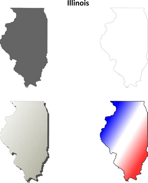 Illinois Outline Map Set Vector Ai Eps Uidownload