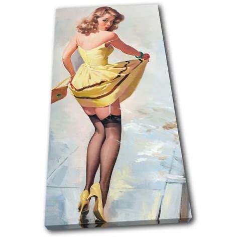 Vintage Girl Poster Sexy Retro Pin Ups Single Canvas Wall Art Picture