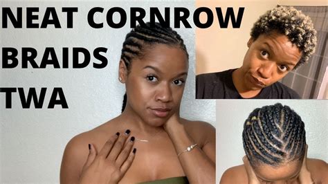 How To Cornrow Braid Your Hair Twa Youtube