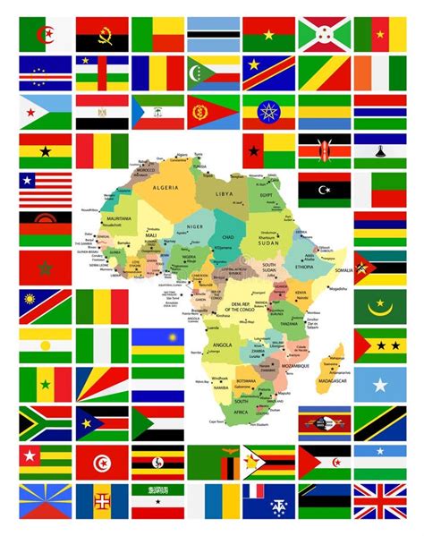 Africa Map With Countries Flags