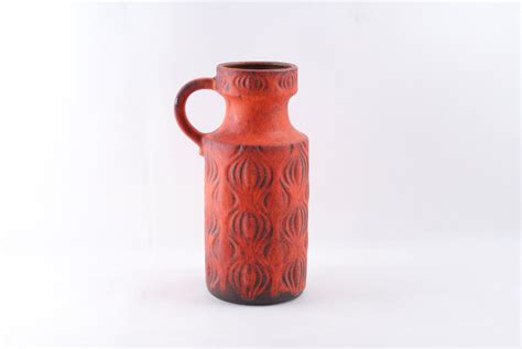West German Pottery Vase By Scheurich Burnt Orange Ceramic Etsy In