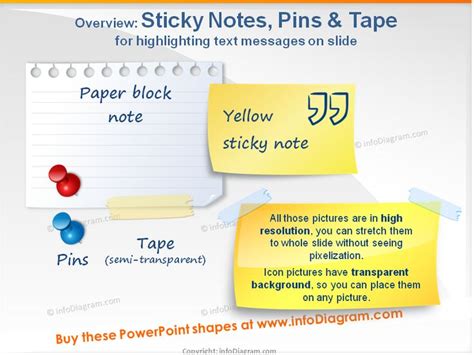 Ppt Pictures Sticky Note Pin Tape Elements For Slides Sticky Notes