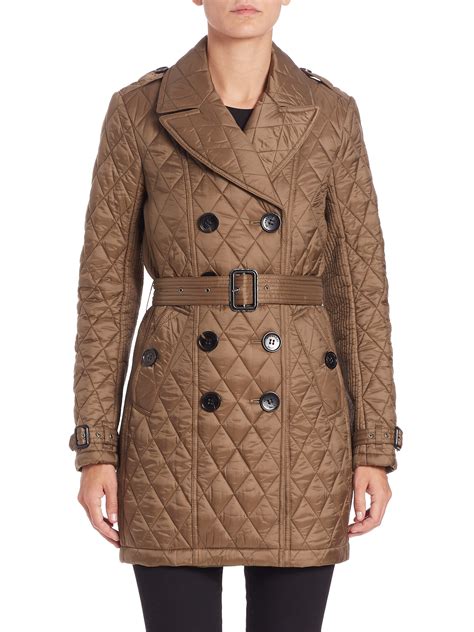 Burberry Goldsmead Quilted Trench Coat In Natural Lyst