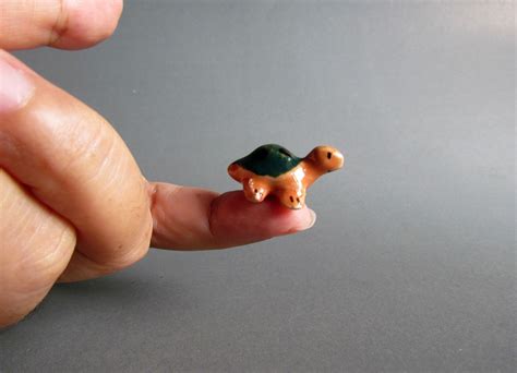 Miniature Ceramic Figurine Tiny Turtle Figures Porcelain Etsy