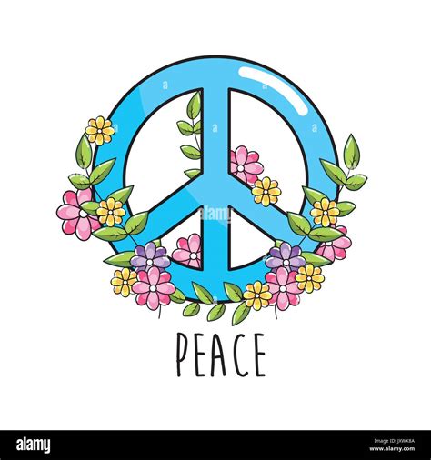 Hippie Emblem Symbol Of Peace And Love Stock Vector Image And Art Alamy