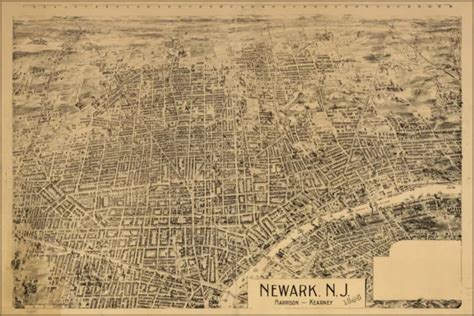 Poster Many Sizes Map Of Newark New Jersey 1895 2403 Picclick