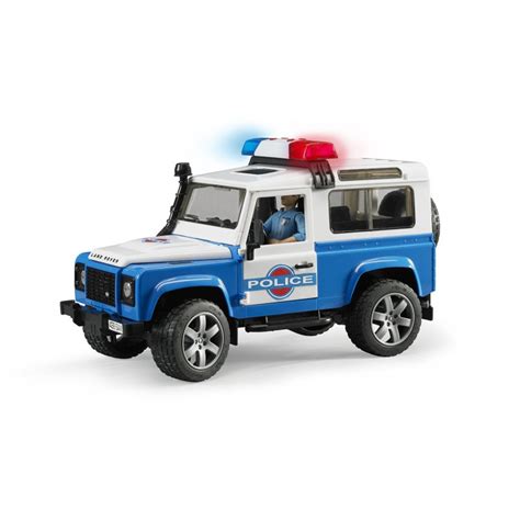 Land Rover Defender Station Wagon Police Vehicle With Policeman And