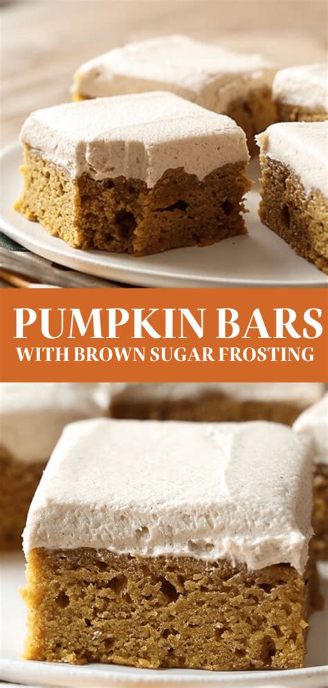 Pumpkin Bars With Brown Sugar Frosting