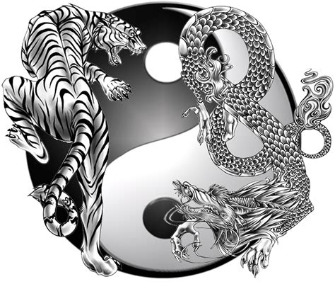 Yin Yang Dragon Tiger Art