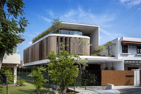 Tropical House With A Bamboo Veil Wrapped Around Its ...