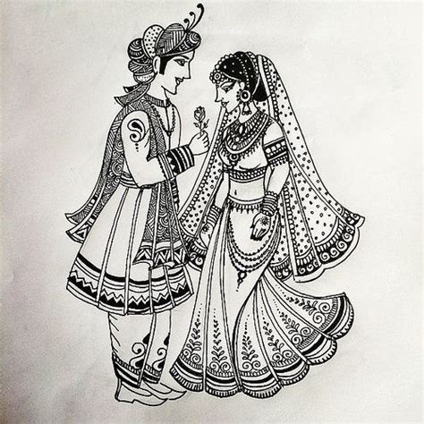 Indian Wedding Symbol Groom And Bride Clip Art Line Art Indian Husband