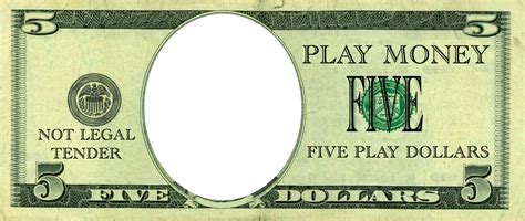 Play Money Templates Free Customizable Downloads 5 Dollar Play Money