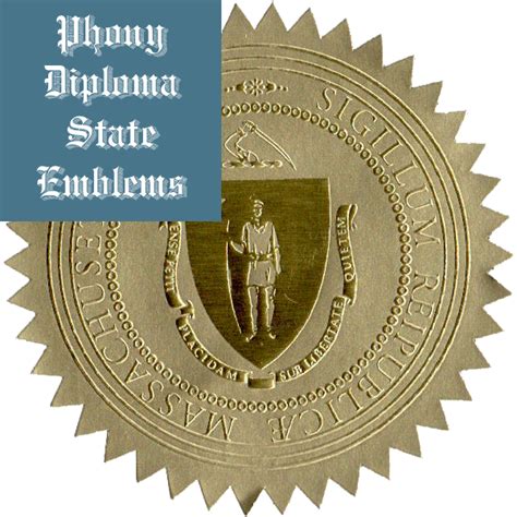 Phony Diploma Gold Foil State Seals And Emblems